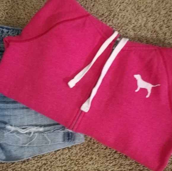 PINK Victoria's Secret Tops - PINK hooded zip sweatshirt